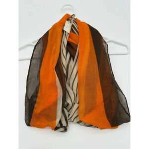 Vintage Rikka scarf with tags  orange and brown  beautiful